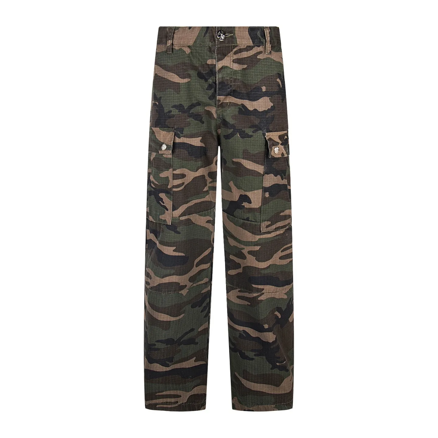P290 💰 (Top version) Chrome hearts CH Chrome hearts new silver camouflage three-dimensional pocket overalls Chrome hearts is a top brand in the fashion world, and these pants are the best among them. It uses the classic Levi's jeans bottom panel, which has been carefully disassembled and spliced. The washed effect is natural, showing a unique retro charm. The pants are based on camouflage and are paired with cross patches, which have a great visual impact. These patches are exquisitely crafted and have a luxurious feel. The hardware accessories are ultra-exquisite. The placket buckle is made of silver, hand-polished and painted with distressing liquid. The main buckle has a three-dimensional cross flower shape. The six-pointed star screws and hand-cut leather washers on the back are full of details, which are both beautiful and durable. Color: Camouflage Size: 28-30-32-34-36 (corresponds to S-M-L-XL-XXL)